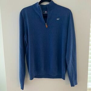 Vineyard vines blue pullover zip up sweater